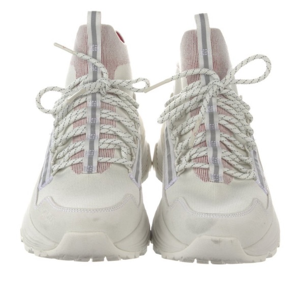 Moncler white with stripe sneakers size US 10 IT 41 - Picture 3 of 10